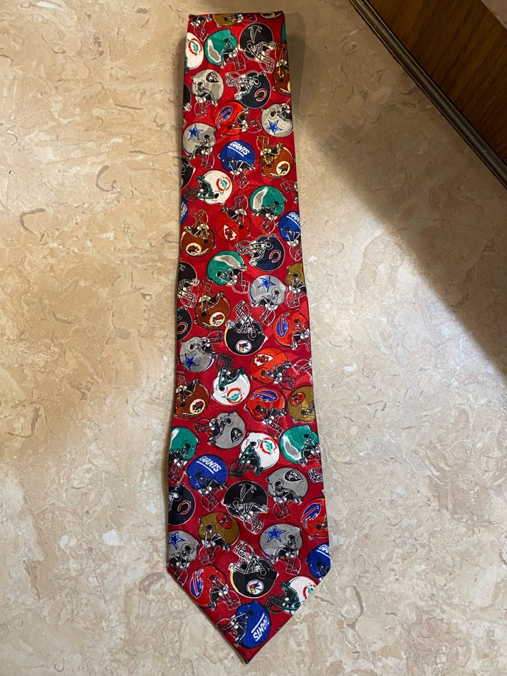 NFL Red Multi-Team Helmets Silk Tie